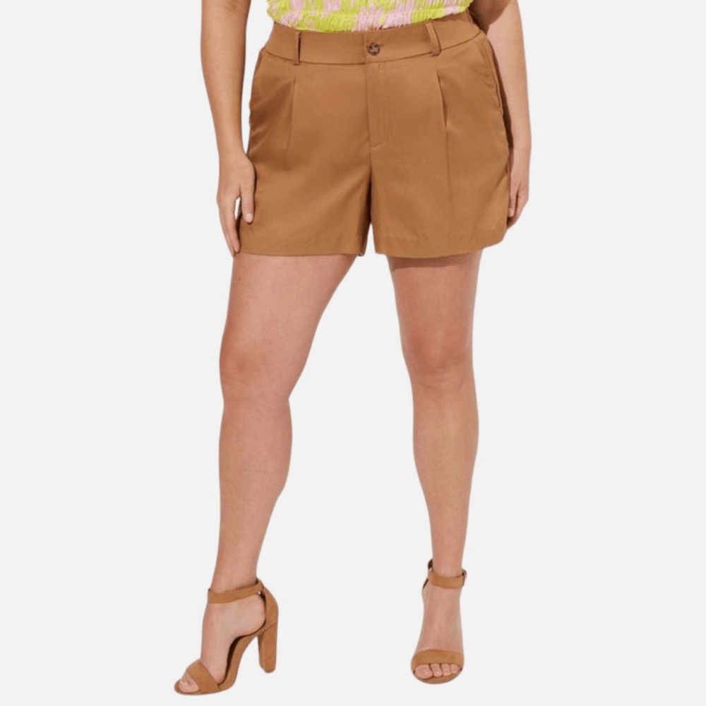 Torrid 5 inch stretch linen blend high rise shorts
